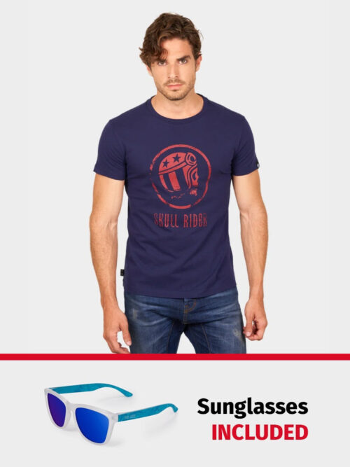PACK: Camiseta Vintage Skull azul oscuro + Gafas de sol Bora Bora