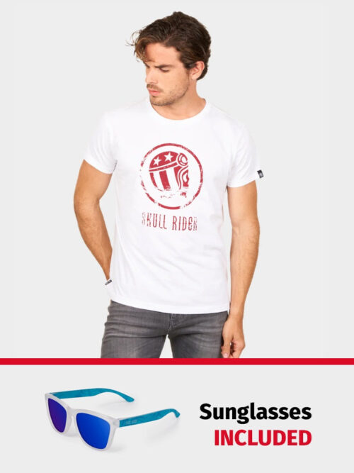PACK: Camiseta Vintage Skull blanca + Gafas de sol Bora Bora