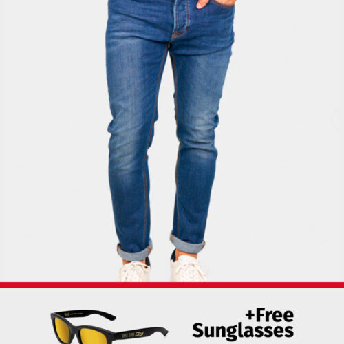 PACK: D-SRIDER slim fit jeans denim blue + FREE World Champion Sunglasses