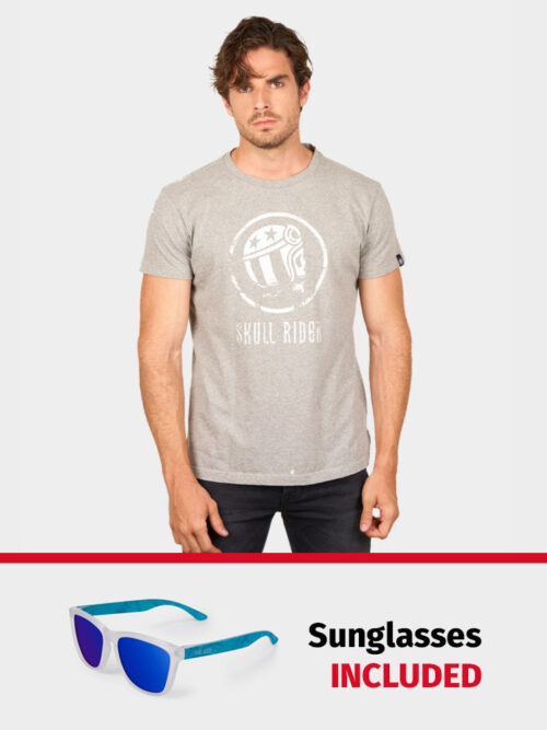 PACK: Camiseta Vintage Skull gris + Gafas de sol Bora Bora