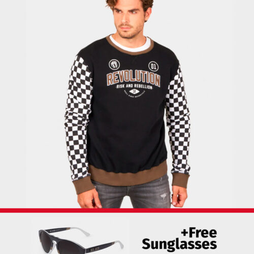 PACK: Revolution Sweatshirt black + FREE Competition Sunglasses