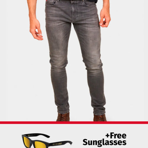 PACK: D-SRIDER tapered jeans grey + FREE World Champion Sunglasses