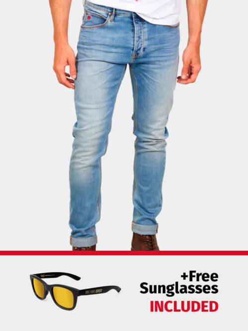 PACK: D-SRIDER slim fit jeans light blue + FREE World Champion Sunglasses