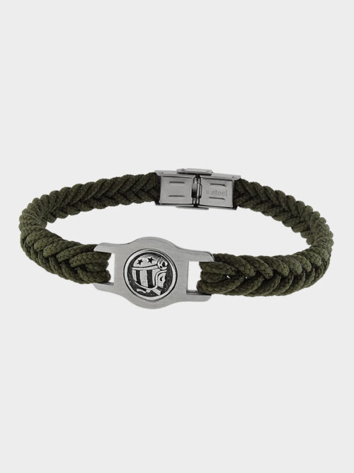 Green Braided Polyester Bracelet with Logo