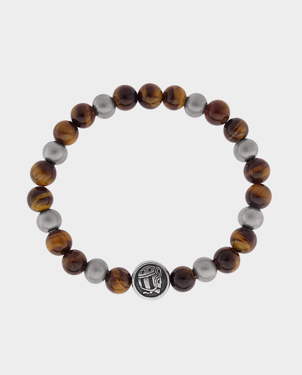 Tiger eye eslastic ball bracelet with logo