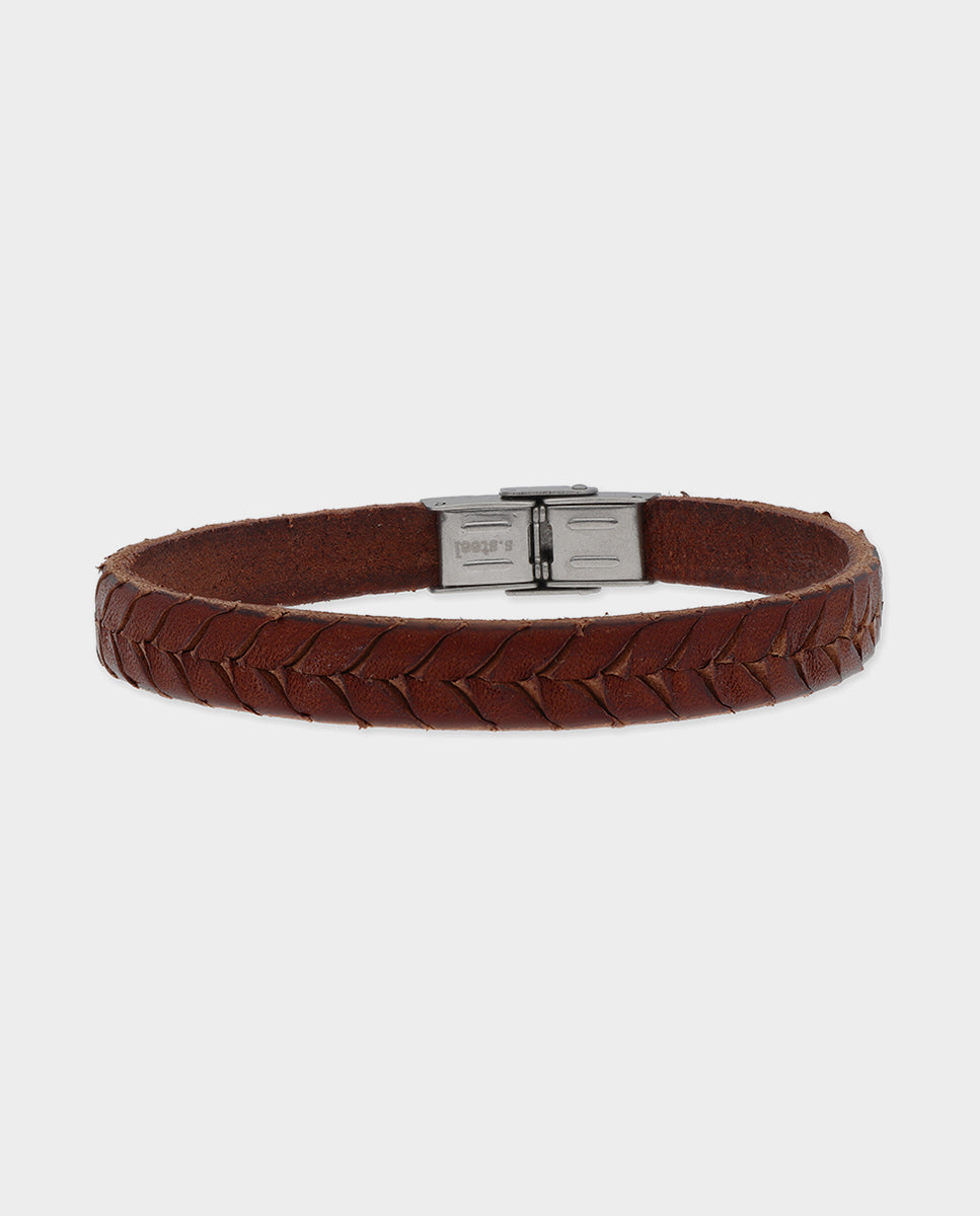 Bracelet of Brown Pneumatic Leather