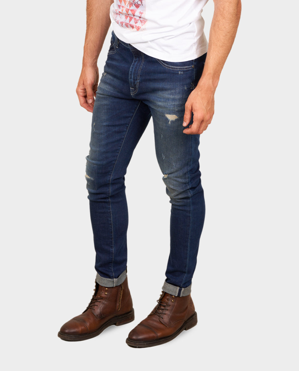 D-SRIDER used skinny jeans denim blue 2