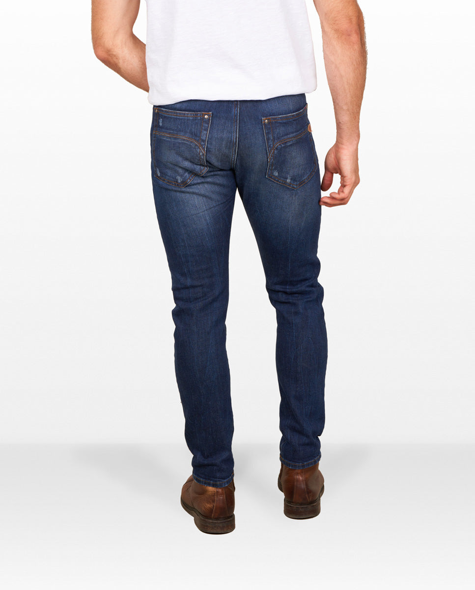 D-SRIDER used tapered jeans denim blue 1